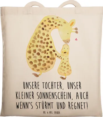 Produktbild von Mr. & Mrs. Panda Tote Bag Tochter Sonnenschein - Transparent - Geschenk, Familie, Einfallsreichtum, Verwandte, Überraschung, Tasche, Optimismus, Freude, Lächeln
