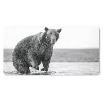 Produktbild von MuchoWow® Schreibtischunterlage Bär - Fisch - Wasser 80x40 cm - XXL Mauspad - Gaming Mauspad