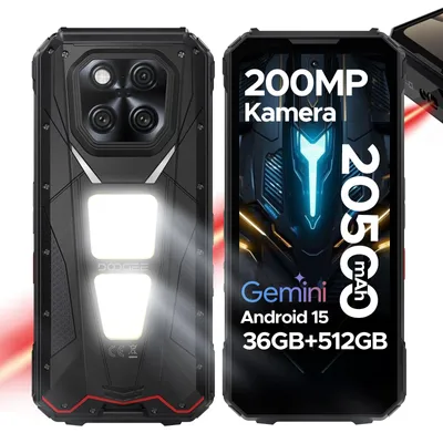 Productafbeelding van DOOGEE V Max LR outdoor smartphone, 5G, IP68/IP69K, 6,78" 120Hz, 20500mAh, 36+512GB, 200MP, NFC, vingerafdrukscanner, zonder abonnement