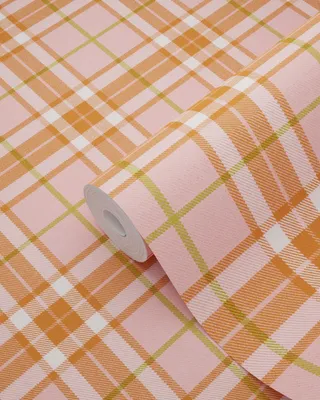Produktbild von ESTAhome Tapete Karomuster Rosa und Terrakotta 50 x 900 cm