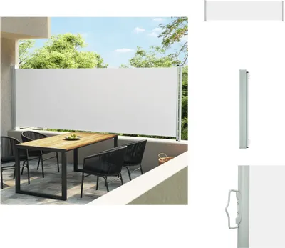 Image de vidaXL Marquise latérale extensible 600x160 cm Crème - Parasols & Protection solaire