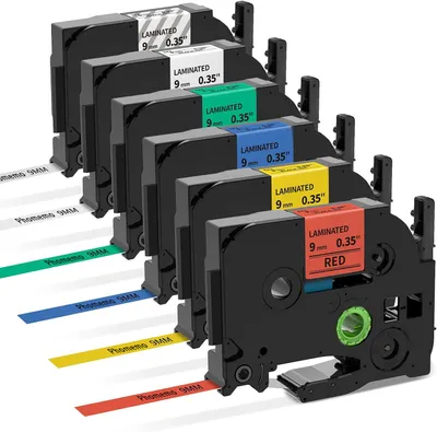 Produktbild von Phomemo Kompatibel mit Brother P-Touch 9 mm TZe-221 TZe-121 TZe-421 TZe-521 TZe-621 TZe-721 für Brother Etikettendrucker PT-H100LB/H105/E100/D200/D210