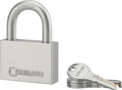 Image de Cadenas à clé Rinox, inox, extérieur, anse inox, 70mm, 4 clés - THIRARD