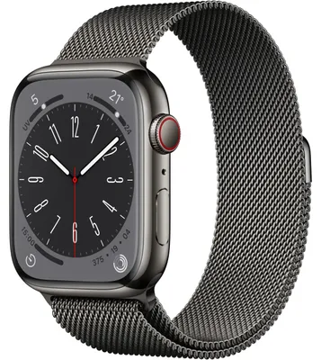 Produktbild von Apple Watch 8 4G 45mm Edelst. graphit/Milanaise graphit