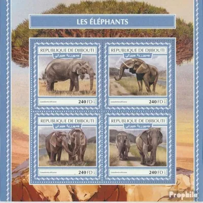 Produktbild von Briefmarken Dschibuti 2017 Mi 2012-2015 Kleinbogen (kompl. Ausg.) postfrisch Elefanten