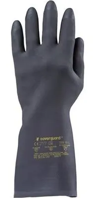 Image de Gants de protection, noirs, en néoprène, résistants aux produits chimiques, rugueux, taille 10/XL, 5310