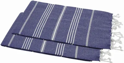 Produktbild von Hamamtuch Set 100x180 cm | 2 Stück | Sultan Style marineblau