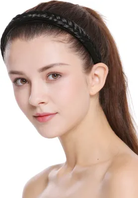 Produktbild von WIG ME UP Geflochtener Haarreif Tiefschwarz CXT-001-001