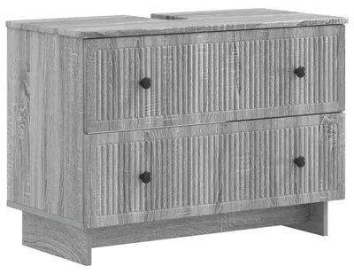 Imagen del producto de vidaXL Mueble para lavabo EDE, color gris Sonoma, 82 x 41 x 59 cm