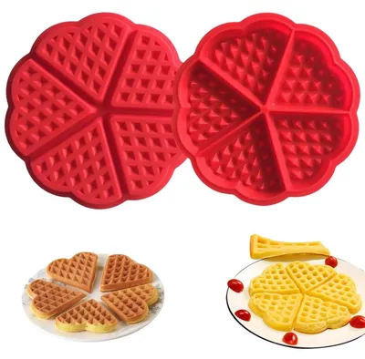 Immagine prodotto di Stampi in silicone a forma di cuore, 2 pezzi, rossi, per friggitrici ad aria e forni