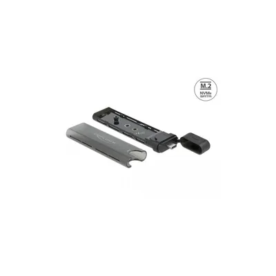Produktbild von DeLOCK Externes USB Type-C Combo Gehäuse für M.2 NVMe PCIe oder SATA SSD - werkzeugfrei, SSD-Gehäuse, M.2, M.2, 10 Gbit/s, Hot-Swap, Schwarz