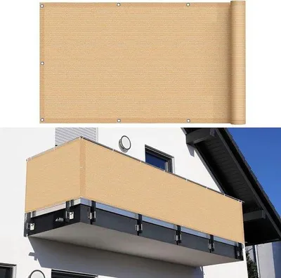 Obrázek produktu pro Terasa – ochrana před zvědavými pohledy – balkonová roleta – vysoce kvalitní HDPE – 90 x 600 cm – béžová