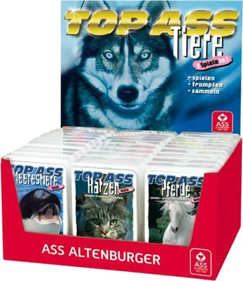 Produktbild von 1x Kartenspiel Quartett TOP ASS Tiere 6-fach sortiert