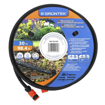 Produktbild von GRÜNTEK Perlschlauch-Set 30 m Schwarz