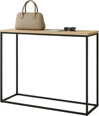 Image de DanDiBo Table console étroite Noir Métal Moderne 100x80x30 cm Sideboard Table d'appoint 96636 Table de rangement Table de couloir Table de salon