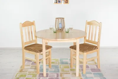 Produktbild von Quadratischer Tisch aus massivem Kiefernholz, 100x100x75 cm, Naturfarben