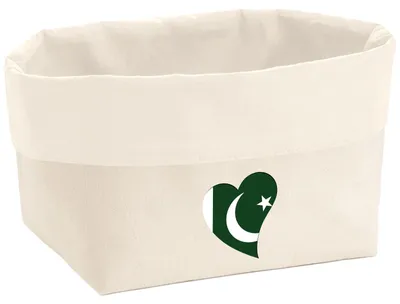 Produktbild von Huuraa Organizer Pakistan Flagge Herz 8 Liter Large Canvas Baumwolle Utensilo Geschenkidee