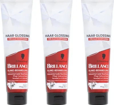 Produktbild von 3 x Schwarzkopf Brillance Haar Glossing je 150ml für jede Haarfarbe