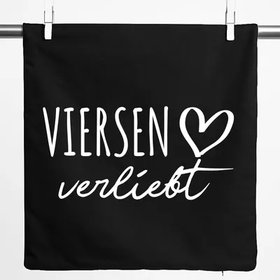 Produktbild von Huuraa Kissenbezug Viersen verliebt 40x40cm Black Baumwolle Dekokissenbezug Geschenkidee