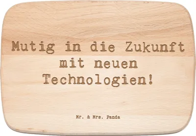 Produktbild von Mr. & Mrs. Panda Frühstücksbrettchen Spruch Neuen Technologien begegnen - Transparent - Geschenk, Inspiration, Frühstücksbrett, Schneidebrett, jausenbrett, Trost