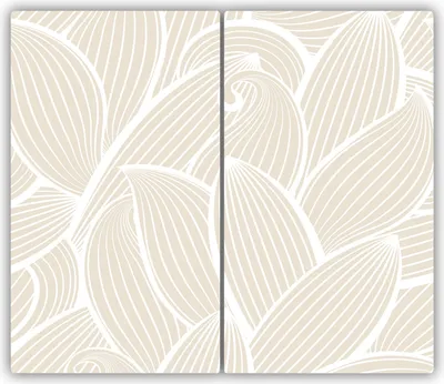 Produktbild von Tulup Glas-Herdabdeckplatte - 2x30x52cm - Glaskeramikkochfeld-Abdeckung Spritzschutz Zweiteilig Blätter Muster