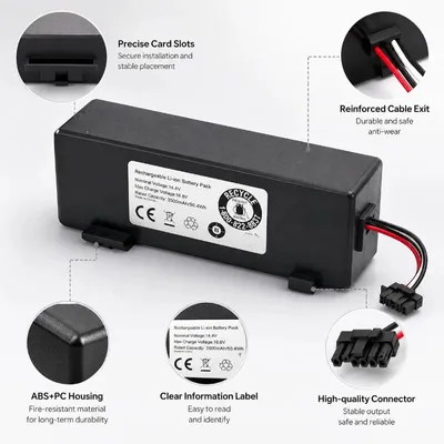 Image de Batterie de remplacement pour aspirateur robot - Batterie lithium-ion - 14,8 V - 6800 mAh - 1 pièce