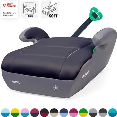 Produktbild von Daliya® QUBIX Kindersitzerhöhung | i-SIZE NORM ECE R129 | 125 bis 150 cm | Gurtfix | waschbar | Autositz | Autokindersitz | Kindersitz | Sitzerhöhung (Grau - Schwarz)