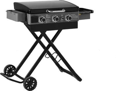Immagine prodotto di Plancha a gas con carrello pieghevole e trasportabile "Firo" - 7,5 kw - Nero