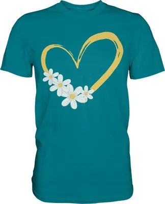 Produktbild von Gänseblümchen Herz Garten Shirt Gärtner – Diva Blue / S
