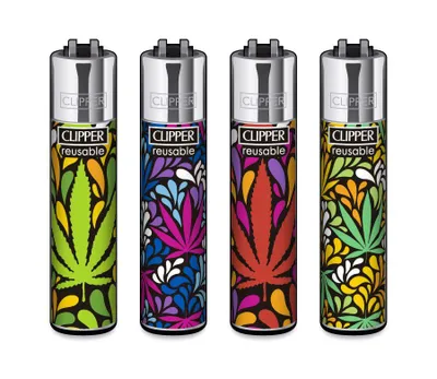 Produktbild von Clipper Feuerzeuge 4er Set Leaf Style