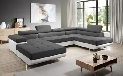 Produktbild von FurMeb24 - Ecksofa MANDANA U - LINKE SEITE , Sofa mit Bettk€sten und Schlaffunktion - Orinaco 96 + Madryt 120