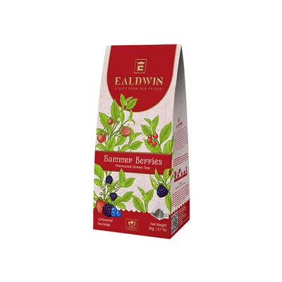 Produktbild von EALDWIN Sommerbeeren 20g (10 Pyramiden, grüner Tee)