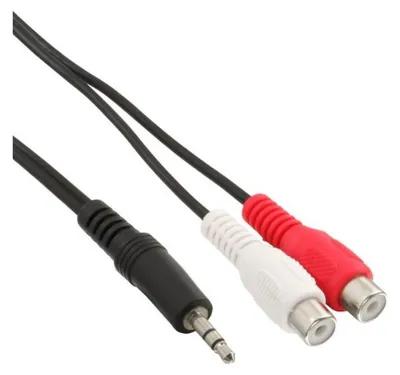 Produktbild von InLine Cinch/Klinke Kabel, 2x Cinch Buchse an 3,5mm Klinke Stecker, 0,2m, Stecker, 3.5mm, Buchse, 0,2 m, Schwarz