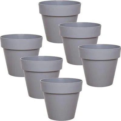 Image de Pot de fleurs en céramique, lot de 3, hauteur 12/14 cm, coloré, rond, intérieur et extérieur, incassable.