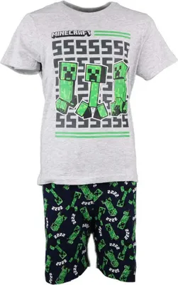 Produktbild von Minecraft Creeper Kinder kurzarm Pyjama Schlafanzug – 116