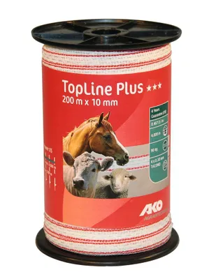 Obrázok produktu pre Kerbl páska Top Line Plus 200m, 20mm 5x0,30TriCond, biela/červená