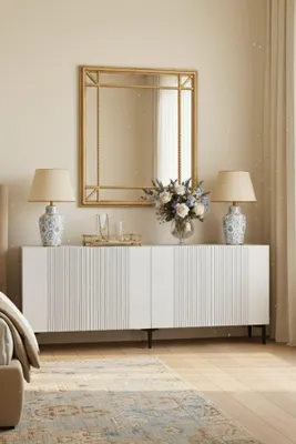 Produktbild von Skye Decor, Hochwertiger Konsolentisch, 180 cm, Weiß, 100% Melamin, 3-teilig