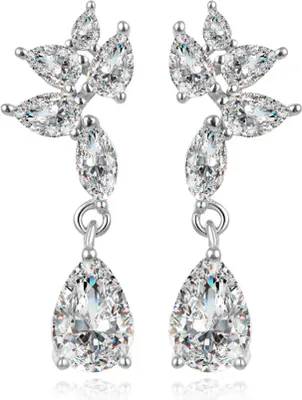 Image de Magnifiques boucles d'oreilles en argent avec zirconium AGUP863L