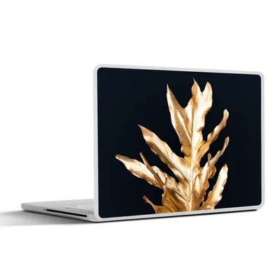 Produktbild von MuchoWow® Laptop Aufkleber Sticker Cover Blätter - Gold - Herbst - Natur - Luxus 30x21 cm - Sticker für Laptop - Selbstklebend