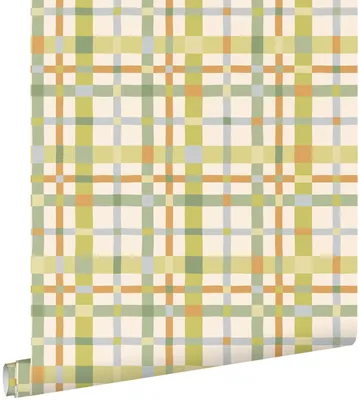 Produktbild von ESTAhome Tapete Karomuster Grün, Blau und Terrakotta 50 x 900 cm