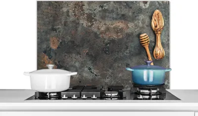 Obrázek produktu pro KitchenYeah® Odstřikovač do kuchyně - Odstřikovač do kuchyně - Ochrana stěny sporáku a dřezu - Kuchyňské náčiní - Vaření - Desky 80x55 - Alu-Dibond (alternativa ke skleněnému odstřikovači) - Tepelně odolný - Her
