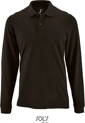 Immagine prodotto di SOLs 02087 | Polo uomo maniche lunghe in piqué Perfect - Colore: Nero - Taglia: XXL
