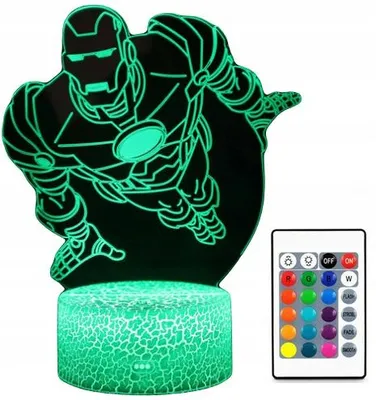 Produktbild von moXomi IRON MAN LED-Lampe 3D mit Fernbedienung 16 Farben