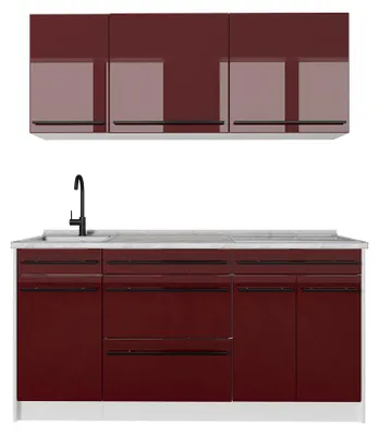 Obrázok produktu pre Samostatná kuchyňa Vicco R-Line Červený vysoký lesk/biely 160 cm bez pracovnej dosky, Model 66181