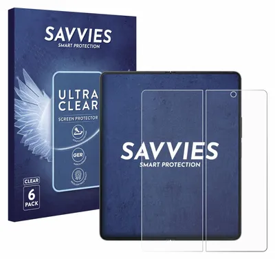 A product shot showing a box and screen protectors for a Samsung Galaxy Z Fold 4.