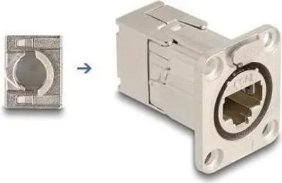 Obrázok produktu pre DeLOCK 67064, RJ45, Strieborná, Samica, Kov, Cat6a, S/UTP (STP)