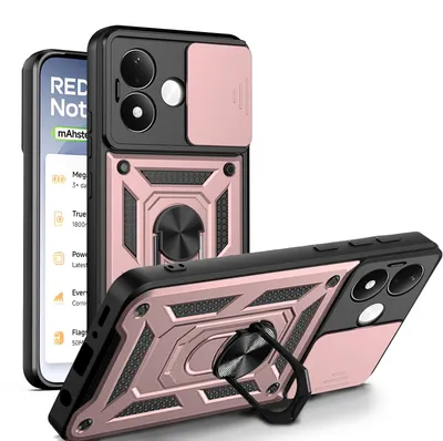 Produktbild von Outdoor Hülle Xiaomi Redmi Note 17 Pro 5G Handyhülle Kameraschutz Ringhalter Rosegold