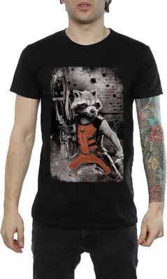 Produktbild von Guardians Of The Galaxy - "Standing" T-Shirt für Herren BI1588 (S) (Schwarz)