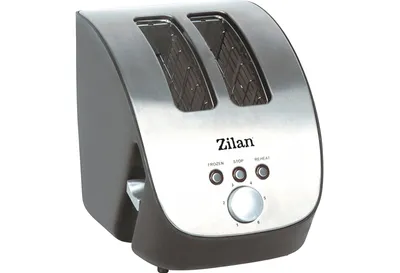 A studio shot of a Zilan two-slice toaster.