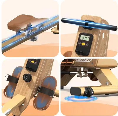 Immagine prodotto di Vogatore magnetico - OR3 - Bluetooth - 16 livelli di resistenza - Display LCD - Fino a 150 kg - Compatto - Kaki scuro